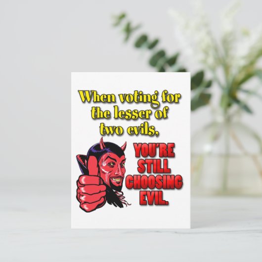 Die Abstimmung für den "Lesser of Two Evils" Postkarte (Stehend Vorderseite)