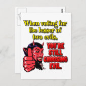 Die Abstimmung für den "Lesser of Two Evils" Postkarte (Vorne/Hinten)