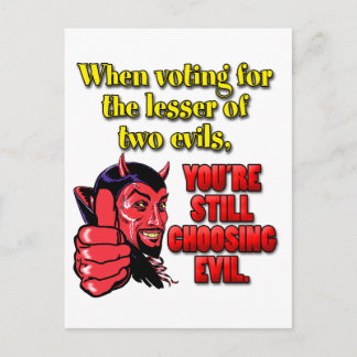 Die Abstimmung für den "Lesser of Two Evils" Postkarte