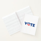 Die Abstimmung Hoffnung rot-weiß-blau Typografie D Notizblock (Innenseite)