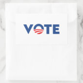 Die Abstimmung Hoffnung rot-weiß-blau Typografie D Rechteckiger Aufkleber (Tasche)