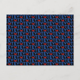 Die Abstimmung hofft, rot schwarz-blau-moderne Typ Postkarte