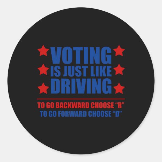 Die Abstimmung ist genau so, als würde man fahren, Runder Aufkleber (Vorderseite)