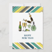 Die Abstrakte Art Cocktailkarte des Neujahrs Einladung (Rückseite)