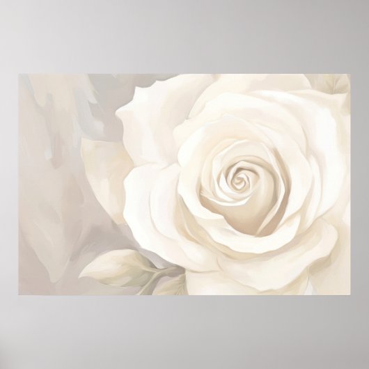 Die abstrakte Blume ist in Aquarellweiß. Poster (Vorne)