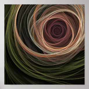 Die abstrakte Fraktal-Kunst Rosen-Digital Poster