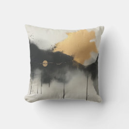 Die Abstrakte Gold- und Schwarzmalerlandschaft Kissen