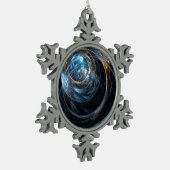 Die Abstrakte Kunst der Welt Schneeflocken Zinn-Ornament (Links)