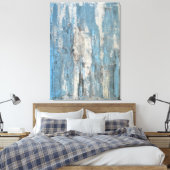 Die Abstrakte Kunst in Blau und Grau Leinwanddruck (Insitu (Schlafzimmer))