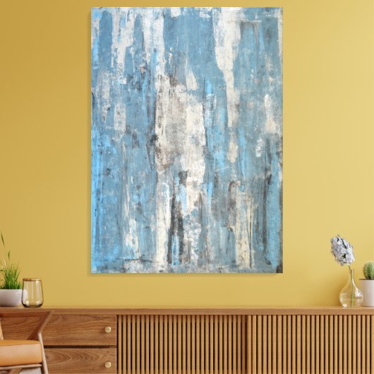 Die Abstrakte Kunst in Blau und Grau Leinwanddruck (Insitu (Wohnzimmer))