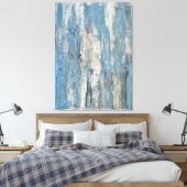 Die Abstrakte Kunst in Blau und Grau Leinwanddruck (Insitu (Schlafzimmer))