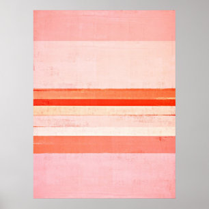 Die Abstrakte Kunst in Rosa und Orange Poster