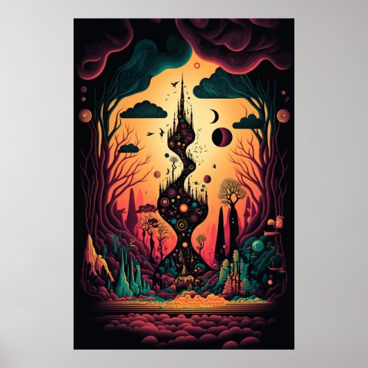 Die Abstrakte Landschaft der wirbelnden Muster Pos Poster (Vorne)