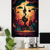 Die Abstrakte Landschaft der wirbelnden Muster Pos Poster (Heimbüro)