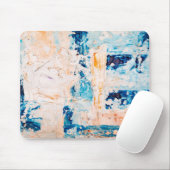 Die Abstrakte Malerei in Beige und Blau-Akrylon Mousepad (Mit Mouse)
