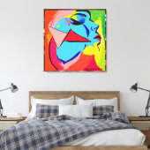 Die Abstrakte Muse Stretched Canvas Print Leinwanddruck (Insitu (Schlafzimmer))