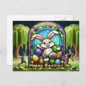 Die Abstrakte Ostersonnige Idee Feiertagspostkarte (Vorne/Hinten)