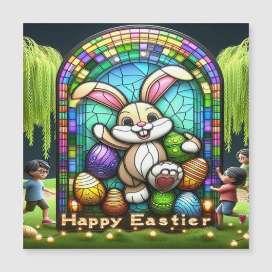 Die Abstrakte Ostersonnige Idee Magnetkarte (Vorderseite)