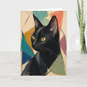 Die abstrakte schwarze Katze Karte (Vorderseite)