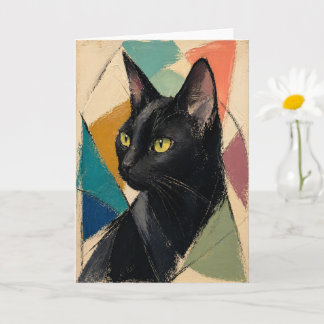Die abstrakte schwarze Katze Karte