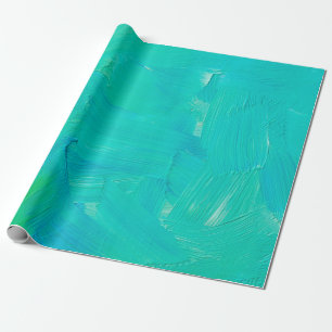 Die abstrakten Pinselstriche sind grün und blau ge Geschenkpapier