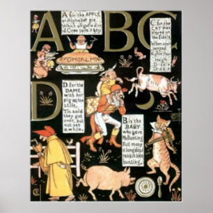 Die absurde ABC Vintage Kinder drucken Poster