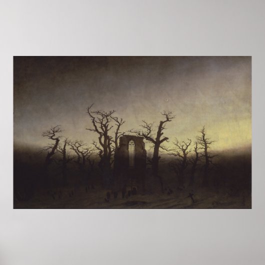 Die Abtei im Oakwood - Caspar David Friedrich Poster (Vorne)