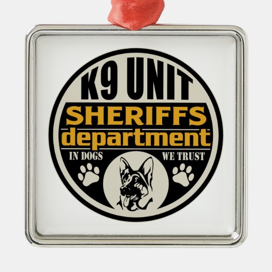 Die Abteilung des Sheriffs der Einheits-K9 Silbernes Ornament (Vorne)