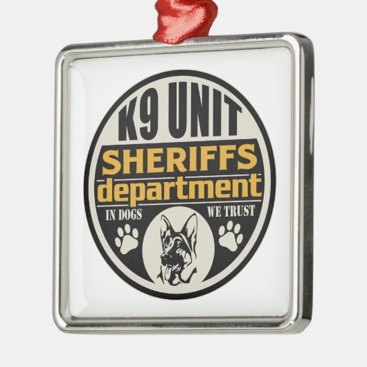 Die Abteilung des Sheriffs der Einheits-K9 Silbernes Ornament (Links)