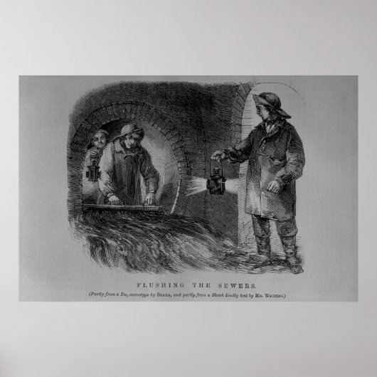 Die Abwasserkanäle spülen Poster (Vorne)