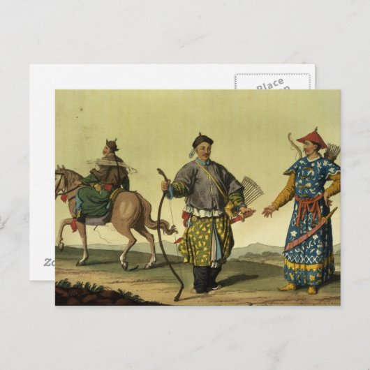 Die Acht-Flaggen-Soldaten der Mongolen aus der Tru Postkarte (Vorne/Hinten)