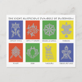 Die acht grausamen Symbole des Buddhismus Postkarte