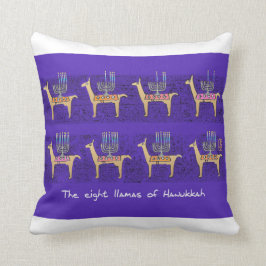 Die acht Llamas von Hannukah werfen Kissen