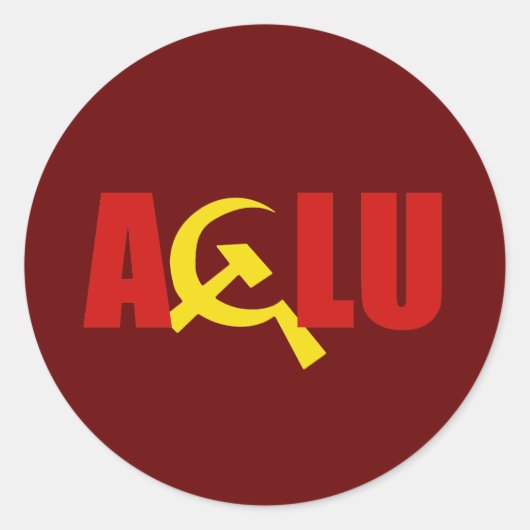Die ACLU ist kommunistisch Runder Aufkleber (Vorderseite)