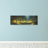 Die Acrylmalerei von Fireflies beleuchtet ein myst Leinwanddruck (Insitu (Holzboden))