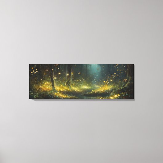 Die Acrylmalerei von Fireflies beleuchtet ein myst Leinwanddruck (Vorderseite)