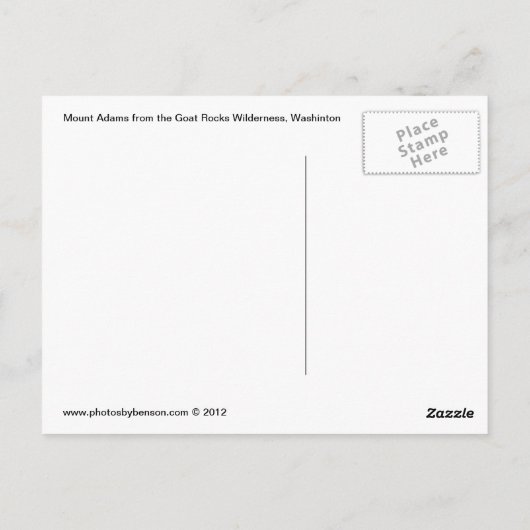 Die Adams der Ziegengesteine Wilderness, WA Postkarte (Rückseite)