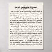 Die Adresse von Gettysburg. Poster (Vorne)