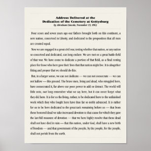 Die Adresse von Gettysburg. Poster