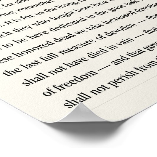 Die Adresse von Gettysburg. Poster (Ecke)