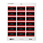 Die Adressenmarken rot, weiß und schwarz Adressaufkleber (Vorne)