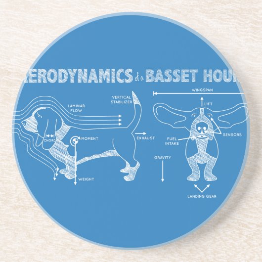 Die Aerodynamik eines Basset Hounds Untersetzer (Vorne)