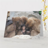 Die Affen-Familien-Karte Karte (Gelbe Blume)