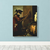 Die Affenmalerin, 1740 (Öl auf Leinwand) Leinwanddruck (Insitu (Holzboden))