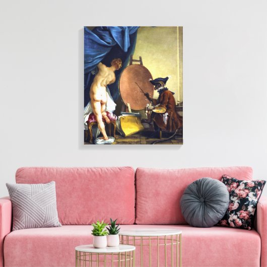 Die Affenmalerin Leinwanddruck (Insitu (Wohnzimmer))