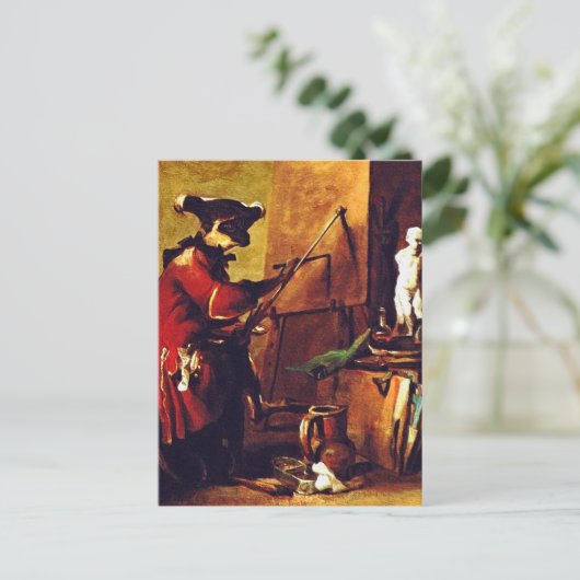 Die Affenmalerin Postkarte (Stehend Vorderseite)