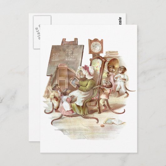 Die Affenschule Postkarte (Vorne/Hinten)