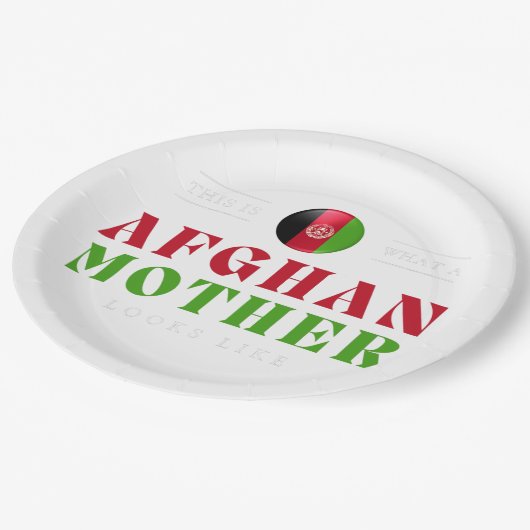 Die afghanische Mutter sieht aus wie die Flaggenmü Pappteller (Schrägansicht)