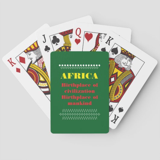Die Afrikaner waren die ersten, die die Erde ginge Spielkarten (Rückseite)
