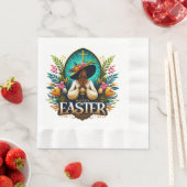 Die Afrikanische Amerikanerin zu einem religiösen Serviette (Beispiel)